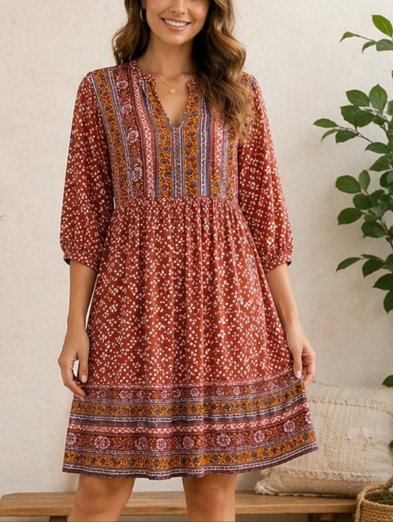 Knox Rose Dresses & Skirts - Knox Rose Boho Peasant Dress – Size Medium